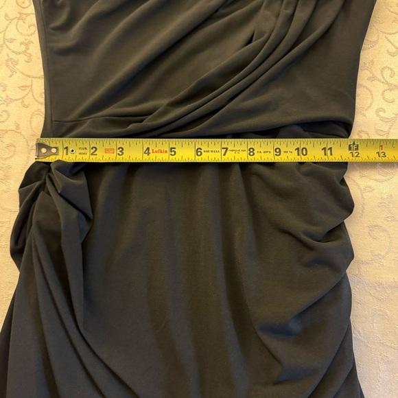 New York & Company Little Black Dress Asymmetrical Ruched Cocktail Party Dress - Picture 14 of 16